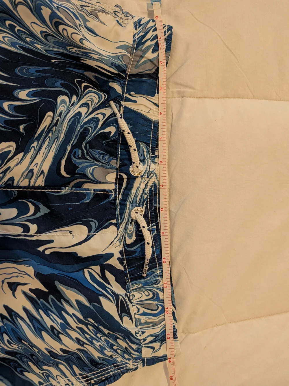 GAP kids Blue Marble Print Swim Trunks
